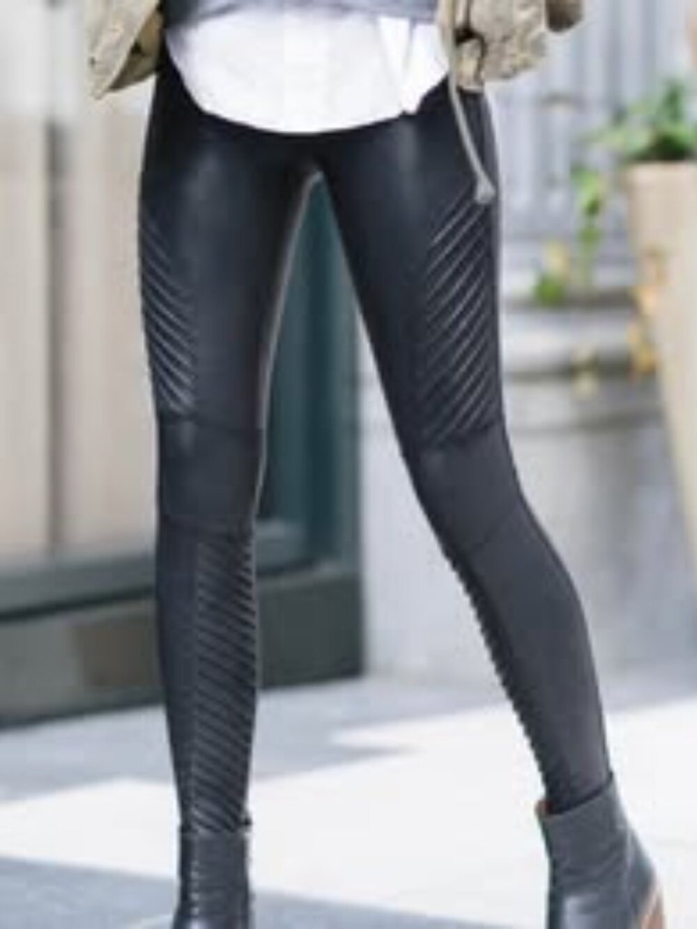 Spanx Faux Leather Moto Leggings